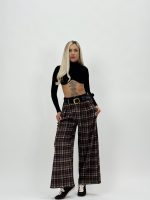 Pantalon wide leg din catifea - imagine 2
