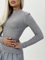 Pulover maletă model rigat cu ștrasuri - imagine 8