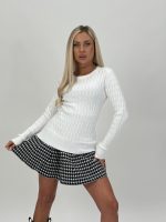 Pulover din tricot cu model torsade - imagine 9