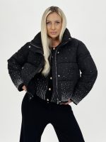 Jachetă scurtă din fâș cu ștrasuri