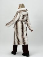 Jachetă din blană cu glugă și cordon - imagine 6