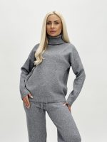 Set din tricot helancă basic și pantalon - imagine 13