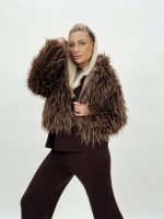 Jachetă din blană cu glugă - imagine 11