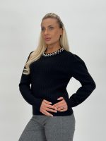 Pulover din tricot cu model torsade și perle - imagine 27