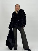 Jachetă oversized din blană 2în1 - imagine 7