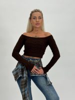 Pulover scurt cu model torsade - imagine 5