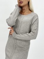 Rochie lungă din tricot cu model torsade - imagine 10