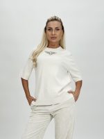 Pulover din tricot cu mânecă scurtă accesorizat - imagine 2