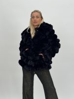 Jachetă oversized din blană 2în1 - imagine 8