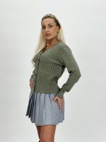 Pulover cardigan cu lurex - imagine 14