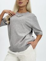 Pulover din tricot cu mânecă scurtă accesorizat - imagine 8