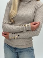 Pulover helancă cu butoni - imagine 3