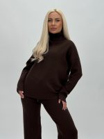 Set din tricot helancă basic și pantalon - imagine 21