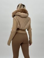 Jachetă din tricot cu fâș și blană - imagine 7