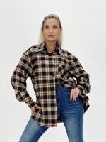 Cămașă în carouri cu guler accesorizat - imagine 3