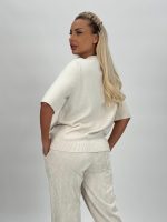 Pulover din tricot cu mânecă scurtă accesorizat - imagine 5