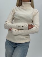 Pulover helancă cu butoni - imagine 7