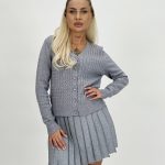 Pulover cardigan cu lurex