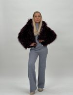 Jachetă din blană cu glugă - imagine 5