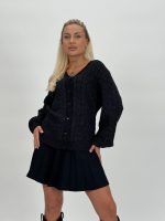 Pulover cardigan cu model torsade și lurex - imagine 23