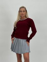 Pulover din tricot cu model torsade și perle - imagine 20