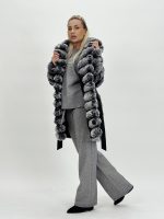 Jachetă oversized gri din blană - imagine 7