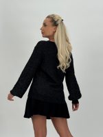 Pulover cardigan cu model torsade și lurex - imagine 26
