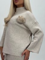 Set din tricot pulover și pantalon cu broșă - imagine 8