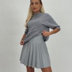 Fustă plisată cu lurex