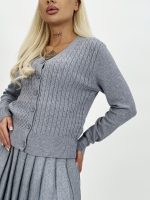 Pulover cardigan cu lurex - imagine 11