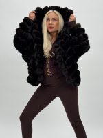 Jachetă oversized din blană - imagine 4