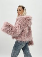 Jachetă din blană cu glugă - imagine 9