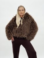 Jachetă din blană cu glugă - imagine 10