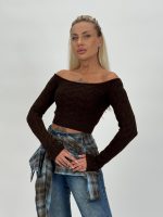 Pulover scurt cu model torsade - imagine 6