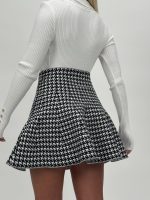 Fustă din jerse pied de poule - imagine 5