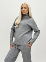Set din tricot helancă basic și pantalon - imagine 14