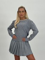 Pulover din tricot cu model torsade și perle - imagine 16