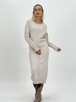 Rochie lungă din tricot cu model torsade - imagine 2