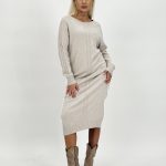 Rochie lungă din tricot cu model torsade