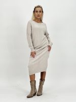 Rochie lungă din tricot cu model torsade