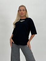 Pulover din tricot cu mânecă scurtă accesorizat - imagine 18