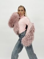 Jachetă din blană cu glugă - imagine 7