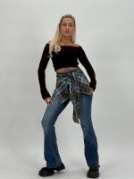 Jeans | Blug evazat cu eșarfă