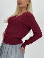 Pulover cardigan cu lurex - imagine 19