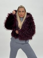 Jachetă din blană cu glugă - imagine 2