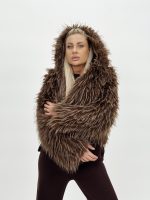 Jachetă din blană cu glugă - imagine 12