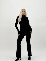 Pantalon colant plușat evazat - imagine 2