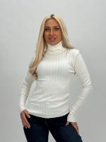 Pulover helancă din jerse rigat