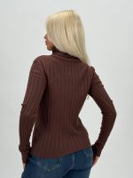 Pulover helancă din jerse rigat - imagine 12