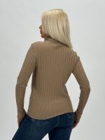 Pulover helancă din jerse rigat - imagine 9